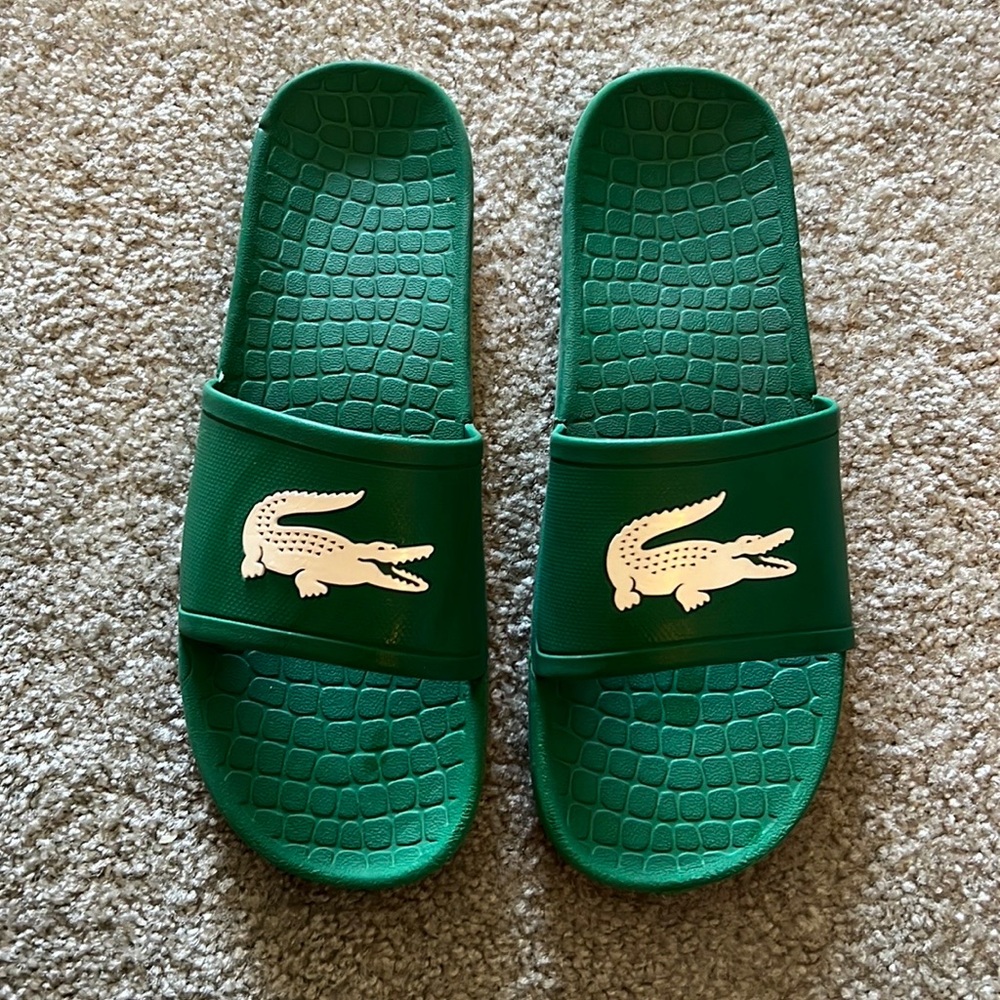 Mens Lacoste Green Slides 11